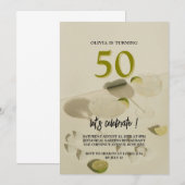 Elegante moderne cocktail 50e verjaardag uitnodigi kaart (Voorkant / Achterkant)
