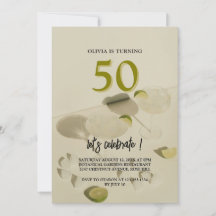 Elegante moderne cocktail 50e verjaardag uitnodigi
