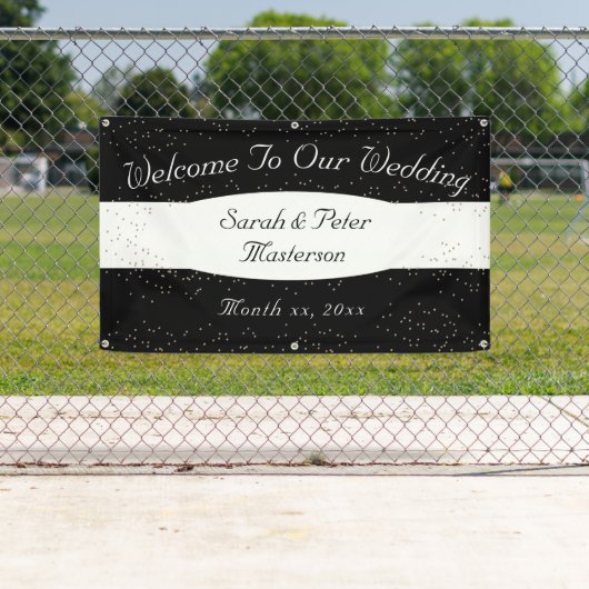 Elegante moderne Confetti gouden bruiloft banner (Insitu)