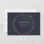 Elegante Moderne Confetti Gouden Bruiloft RSVP Kaa (Achterkant)