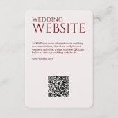 Elegante moderne Crimson rode bruiloft Informatiekaartje (Voorkant)