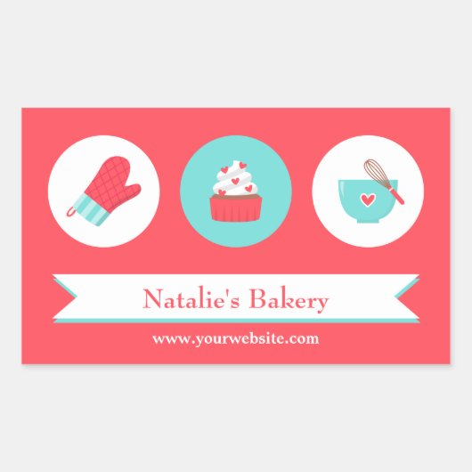 Elegante Moderne Cupcake Bakkerij Cafe Stickers (Voorkant)