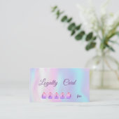 Elegante moderne cupcakes holografische loyaliteit klantenkaartje (Staand voorkant)