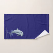 Elegante moderne cute dolfijn & script op marinebl bad handdoek (Handdoek)