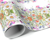 Elegante moderne dacie bloem cadeaupapier (Rol Hoek)