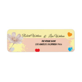 Elegante moderne dacie bloem etiket