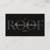 Elegante Moderne Dakdekker Zwarte Script Visitekaartje (Voorkant)