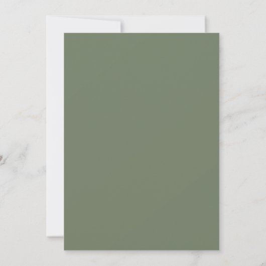 Elegante & moderne Dark sage groene bruiloft Kaart (Achterkant)
