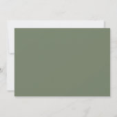 Elegante moderne Dark sage groene bruiloft na fees Kaart (Achterkant)