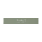 Elegante & moderne Dark sage groene bruiloft Uitnodigingen Wikkel (Vlak)