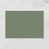 Elegante & moderne Dark sage groene Honeymoon wens Informatiekaartje (Achterkant)