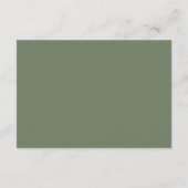 Elegante & moderne Dark sage trouwdetails kaart (Achterkant)