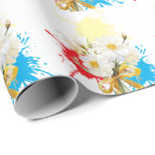 Elegante moderne dazie bloem cadeaupapier (Rol Hoek)