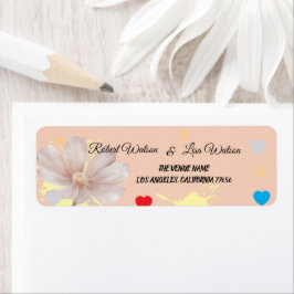 Elegante moderne dazie bloem etiket