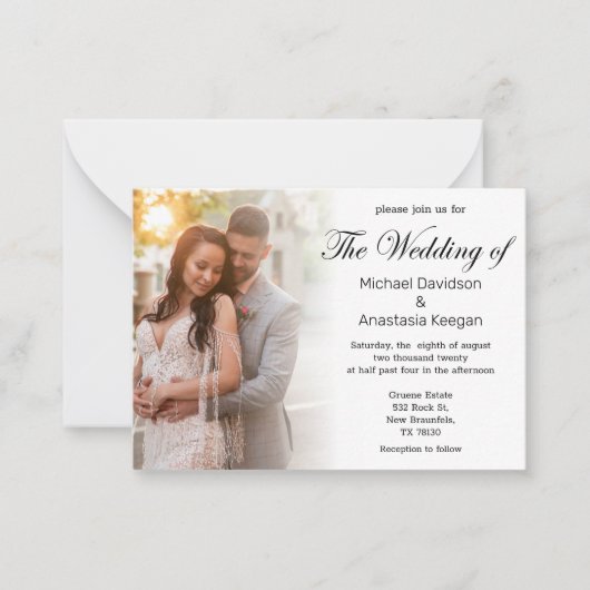 elegante moderne de fotouitnodiging van de de dag  notitiekaartje (Voorkant)