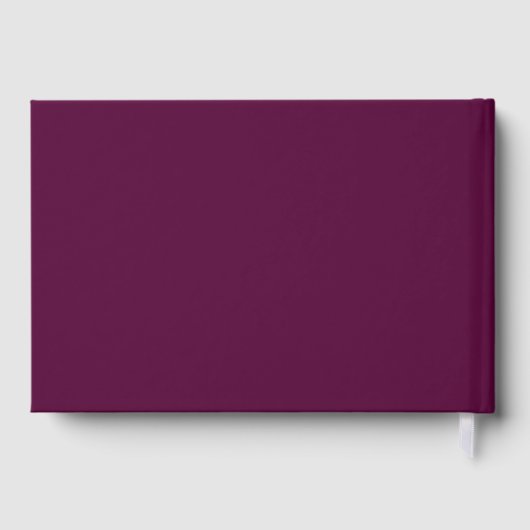 Elegante moderne Deep Plum Typography bruiloft Fol Gastenboek (Achterkant)