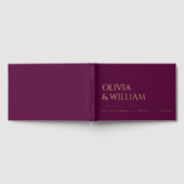 Elegante moderne Deep Plum Typography bruiloft Fol Gastenboek (Volledig)
