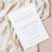 Elegante moderne delicate stoffige blauwe bruiloft kaart