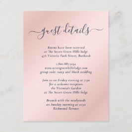 Elegante moderne details voor een trouwfeest in na informatiekaartje