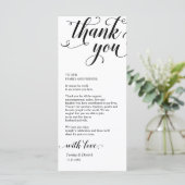 Elegante moderne diner plaats instelling dank u ka programmakaart (Staand voorkant)