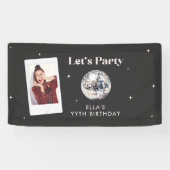 Elegante moderne Disco Bal Verjaardag Spandoek (Horizontaal)