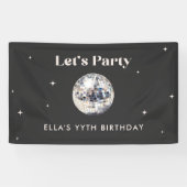 Elegante moderne Disco Bal Verjaardag Spandoek (Horizontaal)