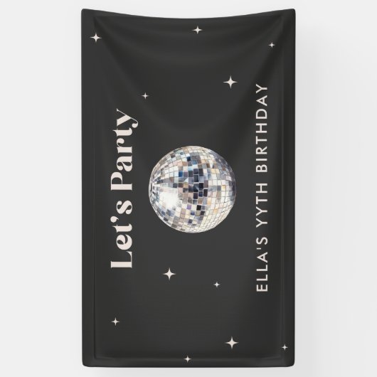 Elegante moderne Disco Bal Verjaardag Spandoek (Verticaal)