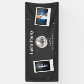 Elegante moderne Disco Bal Verjaardagsbanner Spandoek (Verticaal)