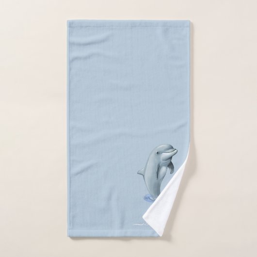 Elegante moderne dolfijn en script op wonderbaarli bad handdoek (Handdoek)