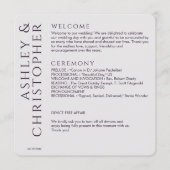 Elegante moderne donkere Paarse bruiloft Programmakaart (Voorkant)