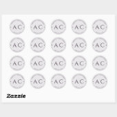 Elegante moderne donkere Paarse bruiloft Ronde Sticker (Vel)