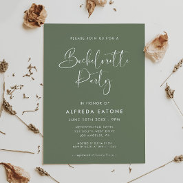 Elegante moderne donkere salie groen Bachelorette  Kaart