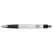 Elegante Moderne Douanenaam Zwart-wit Monogram Pen (Voorkant)