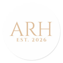 Elegante moderne drieletter monogram oprichtingsda