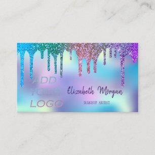 Elegante Moderne Drips Holografisch Voeg uw Logo t Visitekaartje