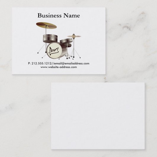 Elegante moderne drumles visitekaartje (Voorkant / Achterkant)