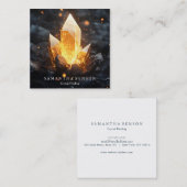 Elegante moderne edelstenen - kristallen genezing vierkante visitekaartje (Voorkant / Achterkant)