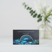 Elegante moderne edelstenen - kristallen genezing visitekaartje (Staand voorkant)