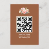 Elegante Moderne Eenvoudige Boho Huwelijk QR Code Informatiekaartje (Achterkant)