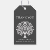 Elegante moderne eenvoudige boomfamilie reünie cadeaulabel (Voorkant)