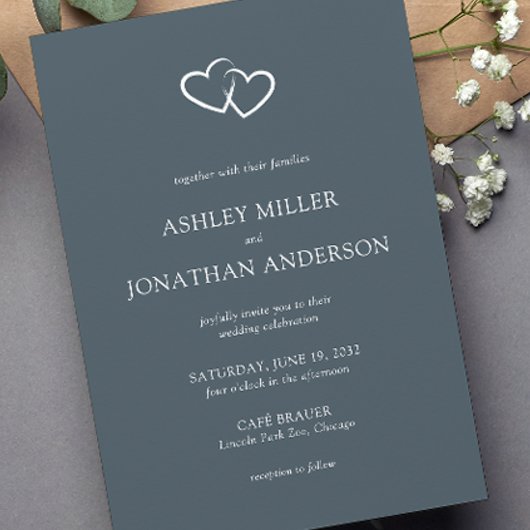 Elegante moderne eenvoudige elementen bruiloft kaart