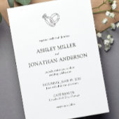 Elegante moderne eenvoudige elementen bruiloft kaart