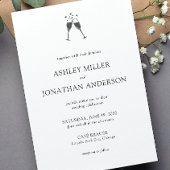 Elegante moderne eenvoudige elementen bruiloft kaart