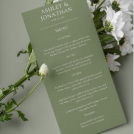 Elegante moderne eenvoudige elementen bruiloft menu