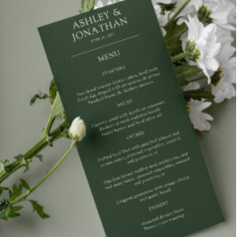 Elegante moderne eenvoudige elementen bruiloft menu