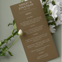 Elegante moderne eenvoudige elementen bruiloft menu