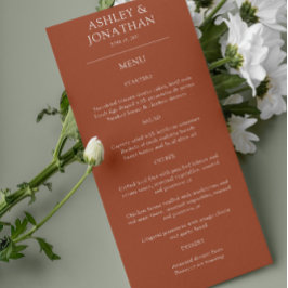 Elegante moderne eenvoudige elementen bruiloft menu