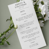 Elegante moderne eenvoudige elementen bruiloft menu