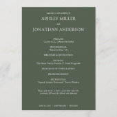 Elegante moderne eenvoudige elementen bruiloft programmakaart (Voorkant)