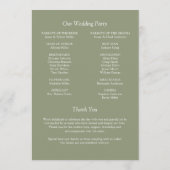 Elegante moderne eenvoudige elementen bruiloft programmakaart (Achterkant)